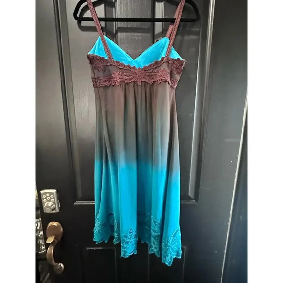 Sue Wong Floral 100% Silk Ombre Lace Slip Dress Size 2 - Picture 10 of 10